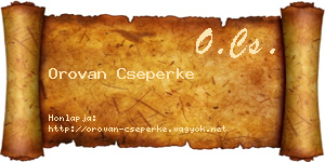 Orovan Cseperke névjegykártya